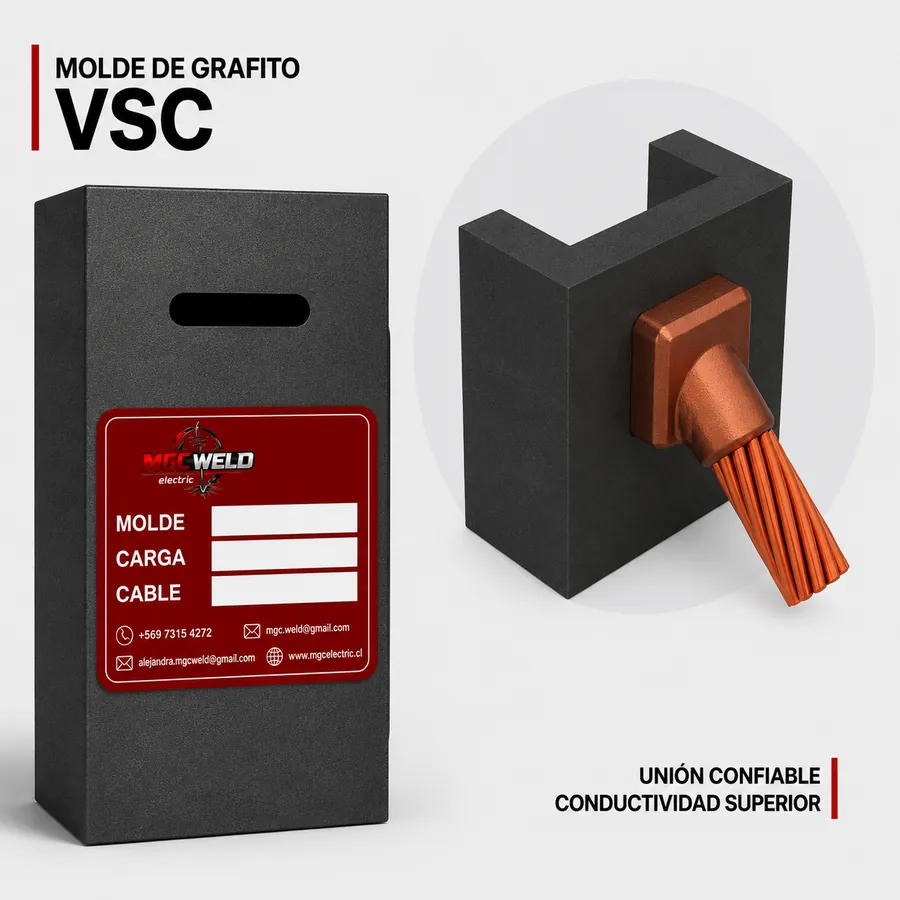Conexión de cable a 45° a superficie de acero VSC para puesta a tierra
