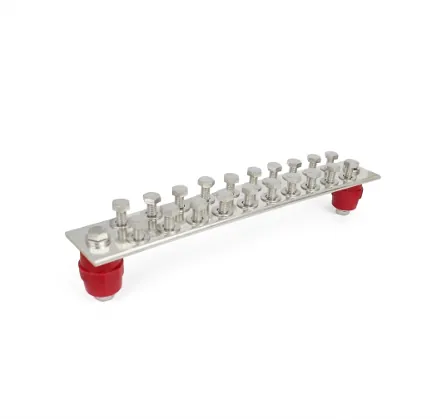 Placa PGB-BDT 350×50×5 mm — 20 polos para puesta a tierra